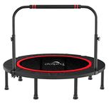 Dolphy 48" Foldable Trampoline Mini Exercise Rebounder with Adjustable Foam Handle Great for Body Fitness Training Indoor/Garden/Workout Max Load 100kg.