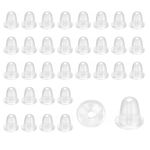 Gunwon 100 Pieces Clear Earring Backs, Silicone Earring Backs, Clear Soft Rubber Butterfly Earring Backs Stoppers Earnuts Clear Earring Studs 4x4mm for Women's DIY Jewelry Earrings Studs Supplies