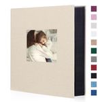 Miaikoe Photo Album 6x4 400 Pockets Slip in Large Capacity Album for Family Wedding Anniversary Linen Album Book Holds 400 Vertical 10x15cm Photos(400 Pockets, Beige)