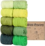 Needle Felting Wool,Homewit 10 Colors Nature Fibre Wool,Wool Roving for Needle Felting,100g Wool Yarn Felt for Handmade Spinning DIY Wool Craft Materials