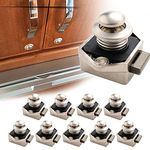 10pc Push Button Latch Lock, 15-20mm Latch Knob Keyless Door Lock for RV Boat Yacht Campervan Cupboard Door Cabinet