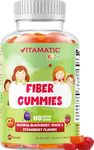 Vitamatic Kids Prebiotic Fiber Gummies for Adults - 4G Fiber Extra Strength - Zero Sugar Added - 60 Pectin Based Gummies - Digestive Health & Regularity Support