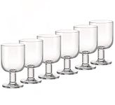 Bormioli Rocco Hosteria Set Of 6 Stackable Wine Glasses, 9.5 Oz. Goblet, Clear Tempered Glass, Made In Italy.