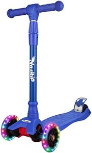 Scooters for Kids Age 3-5, Kick Scooter for Boys Girls Toddlers, 4 Adjustable Height, AEBC-9 Bearing, 3 Light Up Wheels, Lean to Steer, Outdoor Activities for Children from 3 to 12 Years Old, Blue