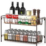 SimpleHouseware 2-Tier Spice Rack Storage for Kitchen Organizer Countertop Shelf, Bronze