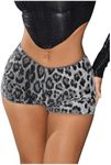 SOLY HUX Womens Cheetah Print Shorts Leopard Micro Shorts Y2k Mini Shorts Rave Outfits Black Leopard X-Small