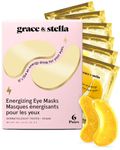 grace & stella Award Winning Under Eye Mask - Travel Essentials - Birthday Gifts for Women - Gel Eye Patches for Dark Circles, Puffy Eyes, Wrinkles, Undereye Bags - Vegan - Self Care (6 Pairs, Gold)