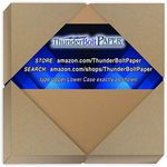 100 Brown Kraft Fiber 80# Cover Paper Sheets - 4" X 4" (4X4 Inches) Small Square Card Size - Rich Earthy Color with Natural Fibers - 80lb/Pound Cardstock - Smooth Finish