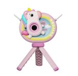 RAMNATH Unicorn Kids Digital Camera for Girls Toddler Camera HD 1080P Video Camera for Kids Age 3-12 Kids Selfie Camera with Flip-Up Monitor Mini Kids Camera Christmas Birthday Gift for Girl