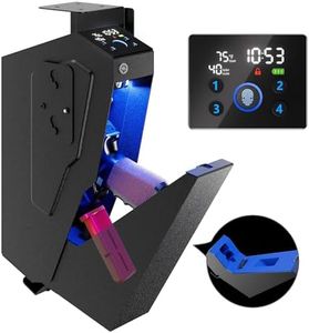 KornerBatl Quick Access Biometric Bedside Gun Safe for handgun, 2 in 1 Mounted Drop Down Nightstand Pistol Safe with Fingerprint & Passcode & Key 3 Ways