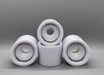 GHOST BOARDS Ghost Wheels - 70MM 78A Long Board Wheels with ABEC-7 Bearings for Cruising & Carving - Solid Urethane Wheels for Tricks - Urethane Skateboard Wheels Built for Tricks & Control (White)