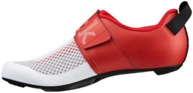 Fizik Transiro Hydra, Highly Breathable Triathlon Innovative Shoes, White/Metallic Red, 10-10.5