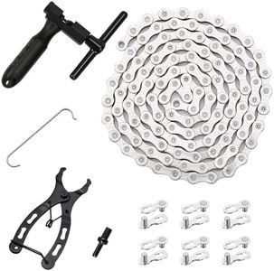 Bike Chain Kit, 10 Speed Multi-Function Bike Mechanic Repair Kit, Chain Breaker and Bike Link Plier with Hook and 6 Pairs Bicycle Buckle, Reusable (10 Speed Bike Chain Kit)