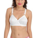 SONA Women's Perfecto Cotton Full Coverage Non-Padded Wirefree Everyday Bra - Anti Bacterial - Side Support Shaper (White_Pack of 1_40D)