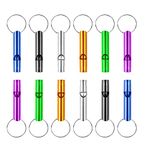 MIDELONG 12 pcs Emergency Whistle with Key Chain, Aluminum Extra Loud Safety Survival Whistle Keychain for Outdoor Sports Camping Hiking Boating Hunting, 6 Colors