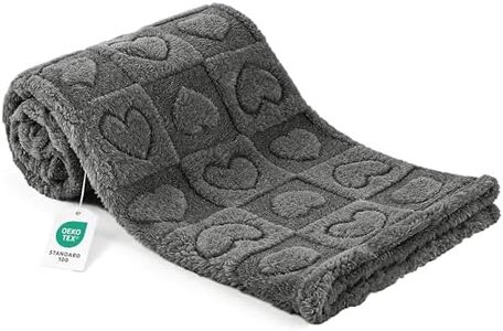 gogobunny Calming Plush Dog Cat Blanket 300GSM Coral Fleece, Ultra-Soft Machine Washable Pet Bedding for Small Medium Dogs Cats Puppies Kittens (Anthracite, 60x80)