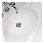 MEJE 17"x14" Oval Shape Undermount Bathroom Vessel Sink, Ceramic White Vanity Top Sink with Overflow