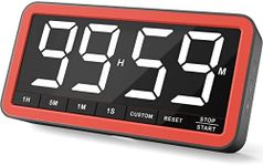 VOCOO Digital Kitchen Timer with 7.8” Extra Large Display, Magnetic LED Timer with 3 Brightness, 4 Alarms and 3 Volume Levels, Battery Powered Countdown Count Up Timer for Cooking, Classroom, Home Gym