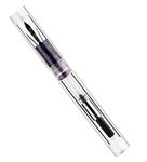 Lanxivi Moonman C1 Fountain Pen Extra Fine Nib, Clear Transparent Acrylic Resin, Mini Pocket Pen, Eyedropper,Cartridges And Converter Filling