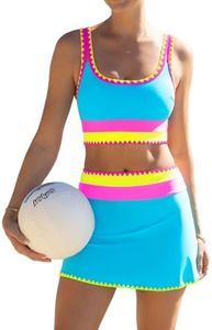 popvil High Waisted Bikini Sets for Women Tummy Control Swimsuits 3 Piece Bathing Suits Neon Swimwear with Skirt 2026