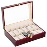 Uten 12 Grids Wooden Watch Box Storage Jewellery Display for Men Women