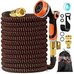 IFXKB Expandable Hose Pipe for Garden 50FT/15m, Expanding Flexible Hosepipe with 3/4", 1/2" Quick Connectors, Retractable Water Hose Pipe Magic Hose 10 Function Spray Gun for Gardening and Watering