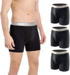 Incontinence Underwear for Men Washable with Front Fly Mens Incontinence Underwear for Bladder Leak Proof Underwear for Men Absorbency 150ml Waterproof Mens Incontinence Boxer Briefs 3 Pack, 3X-Large