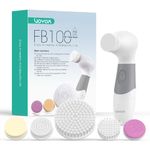 VOYOR Facial Cleansing Brush Waterproof Spin Face Brush 5-IN-1 Body Cleansing Brush Set for Deep Skin Cleansing, Gentle Exfoliating, Blackhead Removal FB100