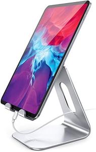 Lamicall Tablet Stand, Tablet Holder for Desk - Multi-Angle Adjustable Tablet Desktop Dock Cradle, Compatible with iPad Pro 11, 12.9, Air, Mini, Fire HD, Galaxy Tab, and Other 4-13" Tablets, Silver