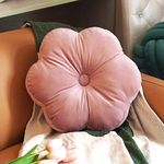 ARTMAGIC Flower Shaped Velvet Decorative Throw Pillow Cushion Ultra Soft Cute Floor Pillow for Couch Bed Sofa (Dusty Pink)