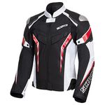 Scoyco Mesh Motorcycle Jacket Motorbike Riding CE Armored Wear-Resistant Jacket Breathable Protective Gear For Men 4-Season, Red, 3X-Large