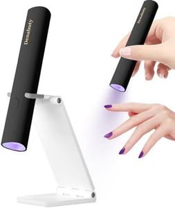UV Light for Gel Nails, Denabuty Mini U V LED Nail Lamp Handheld with Stand, Portable Nail Dryer Rechargeable USB Cordless, Nail Light with 2 Timers for Fast Drying, Black