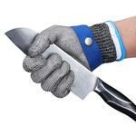 ThreeH Protective Gloves for Cutting Chopping Slicing Meat Processing Stainless Steel Cut Resistant Gloves GL09 L(One piece)