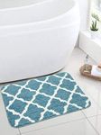 SARAL HOME EASY LIVING Microfiber Rectangular Bath Mat (Turquoise, 45X70 Cm)