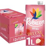 Rubicon Still 12 Pack Deluxe Lychee Juice Drink, Made with Handpicked Fruits for a Temptingly Intense Taste "Made of Different Stuff" - 12 x 1L Cartons