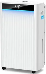 KeepGlad 80 Pints Energy Star Dehumidifier, 5,000 Sq.Ft for Whole Home & Basement, Compressor Dehumidifier with Drain Hose, Advanced Humidity & Moisture Control, Smart Auto Comfort Mode, Quiet
