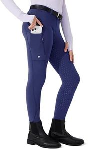 Willit Girls Fleece Horse Riding Pants Equestrian Breeches Kids Winter Riding Tights Thermal Schooling Tights Navy Blue XXL