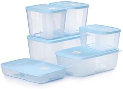 Tupperware Date, Store & Freeze Freezer Container Collection 12 Piece Food Storage Container Set - Dishwasher Safe & BPA Free - (6 Containers + 6 Lids)