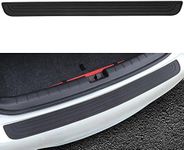 DWARFOO Car Rear Bumper Protector Guard, Universal Rubber Scratch Resistant Trunk Door Entry Guards Accessory Trim Cover, Scratch-Resistant Boot Sill Protector Fit for Cars, SUVs (Black),35*2.76 inch