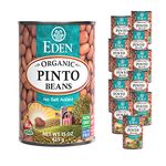 Eden Organic Pinto Beans, No Salt Added, 15-Ounce Cans (Pack of 12)