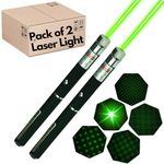 The Black Kite Laser Light Set of 2 Powerful Battery Powered Multi-Purpose Green Laser Pointer with 2 AAA+ Batteries 2000m Range Portable, Cat Toy, Green Pointer for Presentations, Stargazing, Hiking