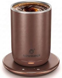 Self Stirring Mug Coffee Warmer, Automatic Magnetic Mixing Cup with 3 Temp Settings, 10 fl oz Electric Heated Coffee Cup, 304 Stainless Steel Inner, 8H Auto Shut Off for Desk Office Home, MochaBrown