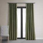 HPD Half Price Drapes Signature Velvet Thermal Blackout Curtains for Living Room 120 Inch Long (1 Panel) Rod Pocket Insulated Blackout Curtains for Bedroom Window Curtains, 50W x 120L, Hunter Green