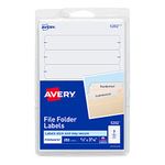 Avery File Folder Labels, Laser and Inkjet Printers, 1/3 Cut, White, 18 Packs (5202)