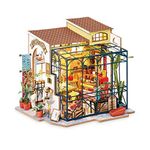 RoWood Miniature Dollhouse for Adults Teens, Miniature Craft Kits to Build - Emily's Flower Shop