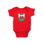 Welsh baby grow Football Rugby Badge Welsh Gifts for Baby - Red Babies Cymru Fan Outfit perfect for those young wales fans 100% cotton (0-3)