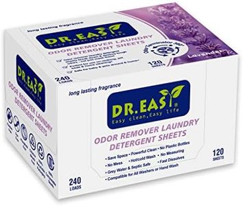 DR.EASY Laundry Detergent Sheets 240 loads unscented,Easy To Carry Great For Travel,safe for baby & pets,No mess No Dyes biodegradable formula (Lavender)