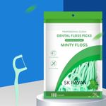 Professional Clean Floss Picks - Extra Strong Shred-Resistant Floss, Easy Grip Handle - Dental Flossers for Adults (100, Mint)