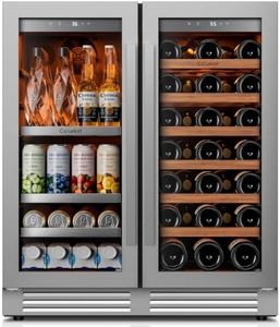Ca'Lefort 30 Inch Wine & Beverage Center, Dual Zone Wine Cooler Refrigerator, Adjustable Shelves & 3 Color LED, Under Counter Built-in or Freestanding for Home Bar Kitchen (80 Can & 33 Bottle)