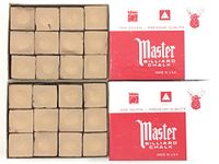 Made in the USA - 2 Boxes of Master Chalk - 24 Pieces for Pool Cues and Billiards Sticks Tips (Gold)